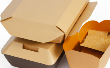 a set of cardboard lunch boxes