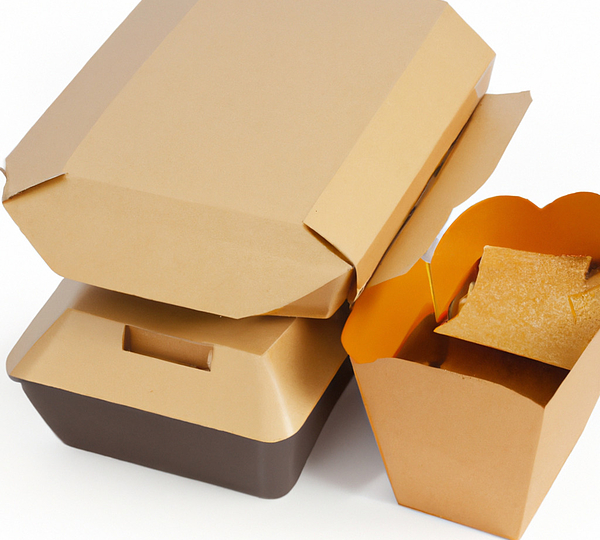a set of cardboard lunch boxes