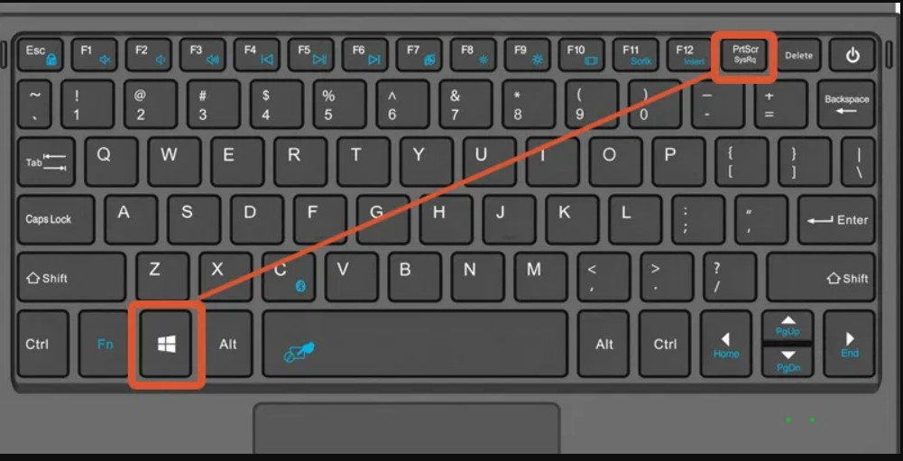 The Windows key + Print Screen