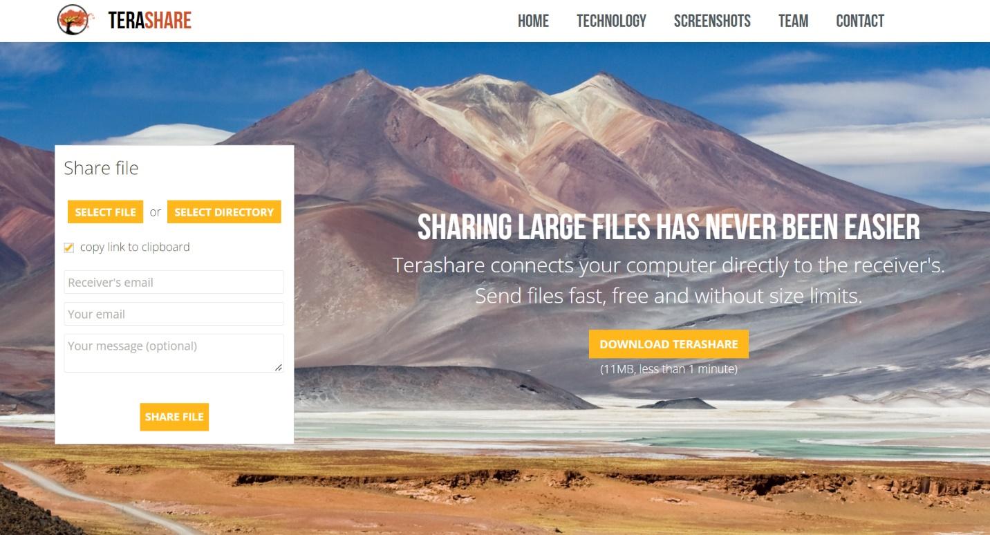 Terashare - Sharing large files