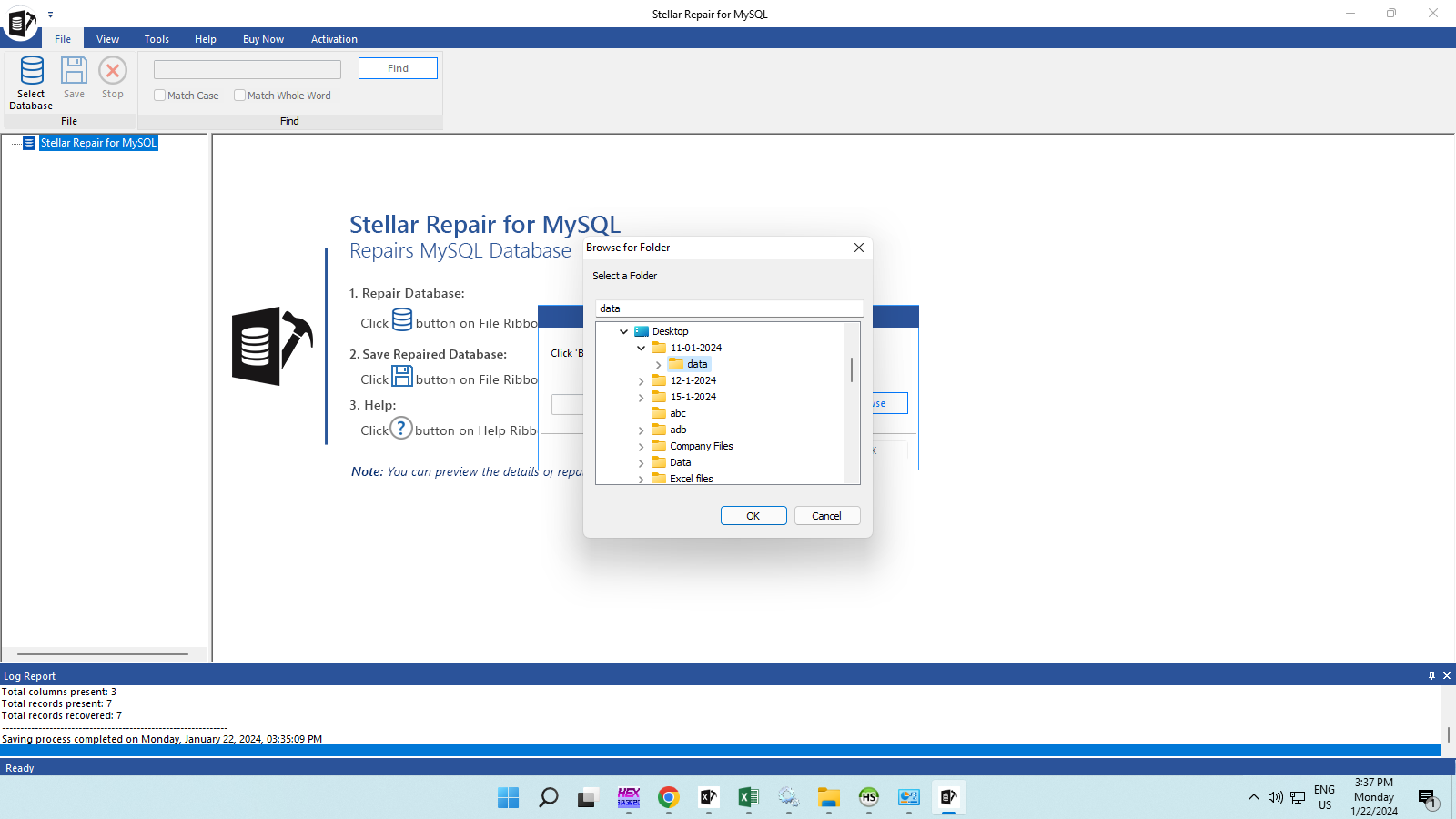 Select Data folder