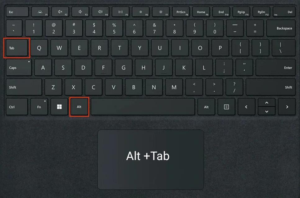Pressing two keys simultaneously: the Alt and Tab key
