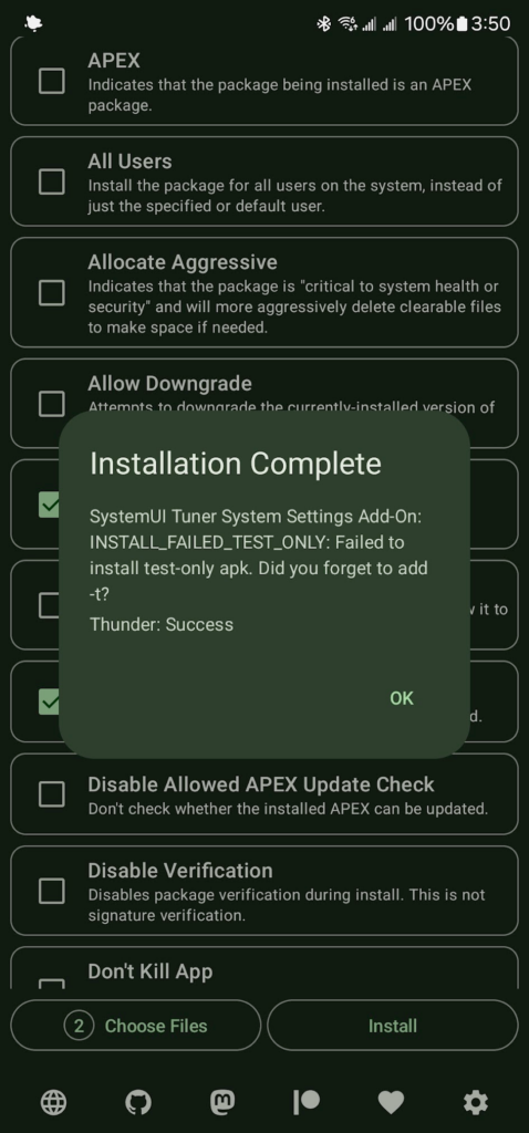 Install With Options
