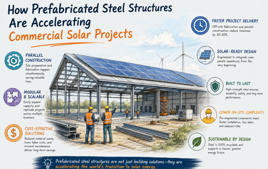 How Prefabricated Steel Structures Are Accelerating Commercial Solar Projects