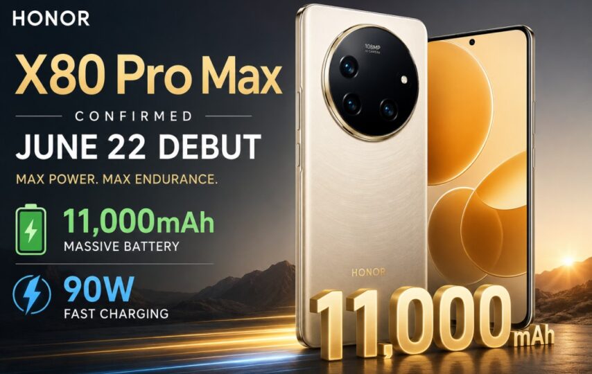 Honor X80 Pro Max Confirmed for June 22 Debut With Massive 11,000mAh Battery and 90W Fast Charging