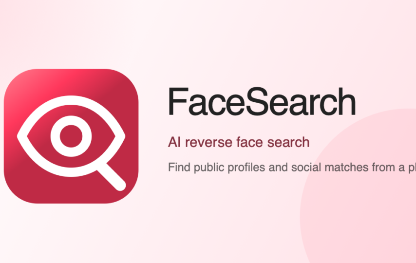 Diagram explaining how reverse image search for faces works: face detection, encoding into a faceprint, and matching against public web images
