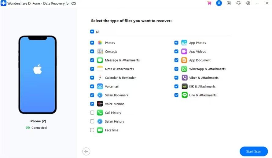 choose to start scan