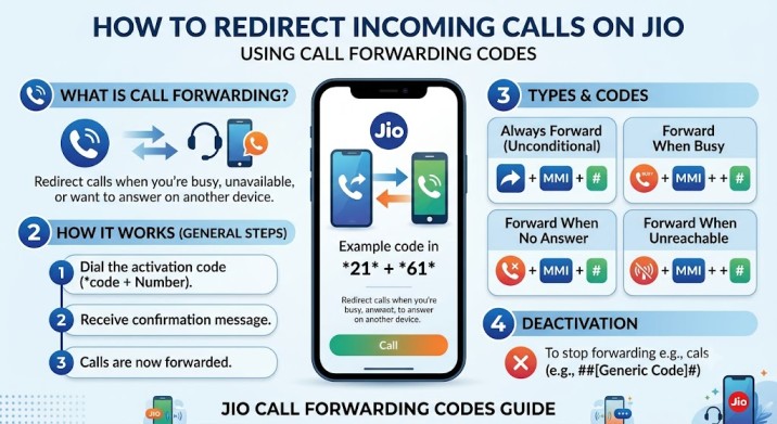 Create an img for article- How to Redirect Incoming Calls on Jio Using Call Forwarding Codes