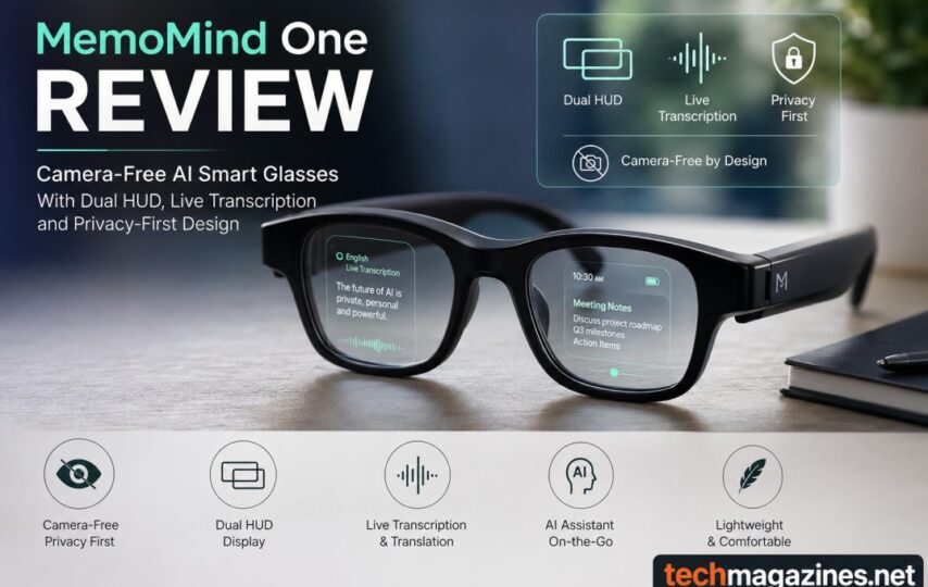 MemoMind One Review: Camera-Free AI Smart Glasses With Dual HUD, Live Transcription and Privacy-First Design 