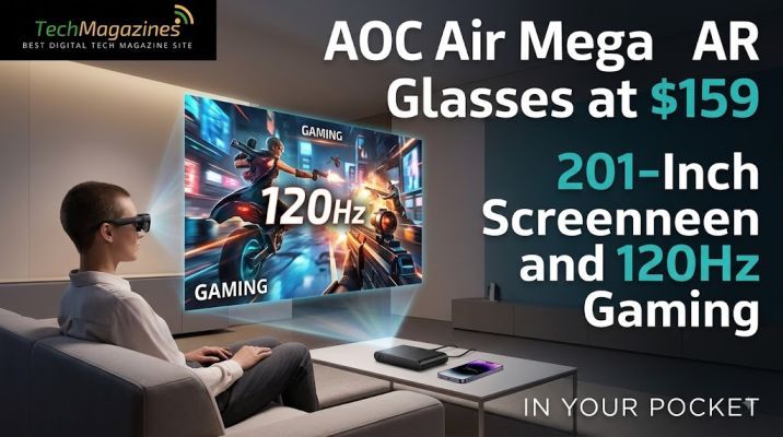 AOC Air Mega AR Glasses at $159: 201-Inch Screen and 120Hz Gaming in Your Pocket