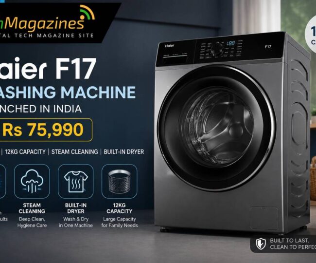 Haier F17 Washing Machine Launched in India at Rs 75,990 With AI Wash, 12kg Capacity, Steam Cleaning and Built-in Dryer