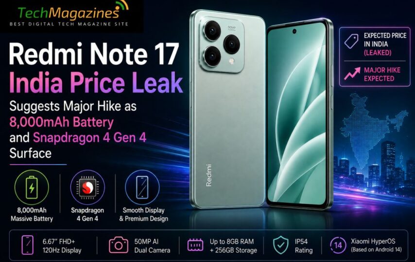 Redmi Note 17 India Price Leak Suggests Major Hike as 8,000mAh Battery and Snapdragon 4 Gen 4 Surface