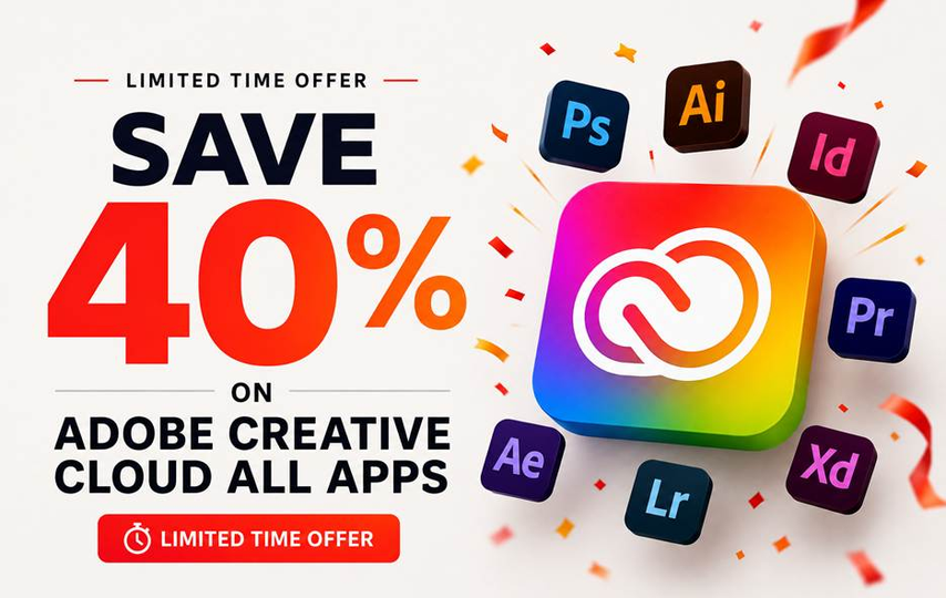Save 40% on Adobe Creative Cloud All Apps