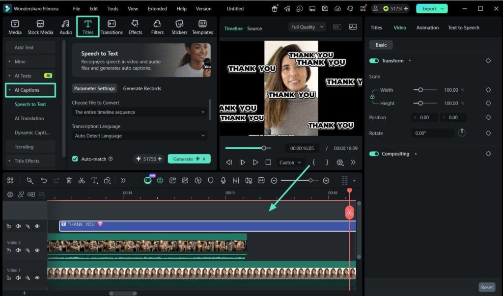 add text to video filmora