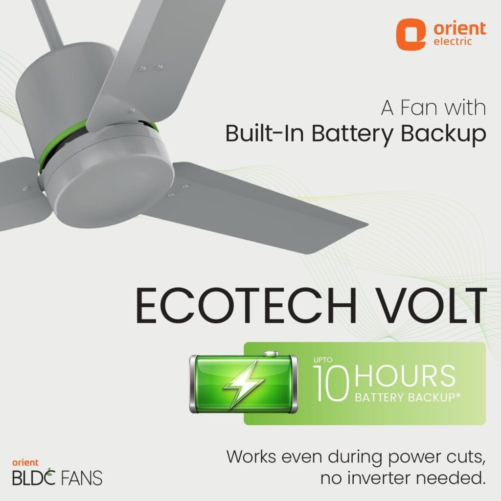 Orient Electric Ecotech Volt Key Features and Specifications