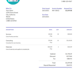 Rental Invoice
