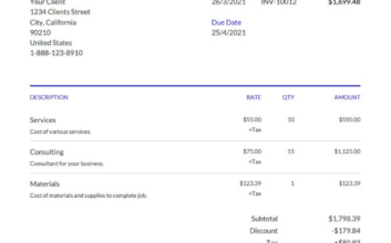 Rental Invoice