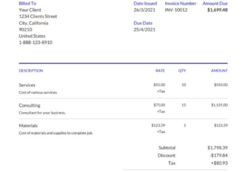 Rental Invoice