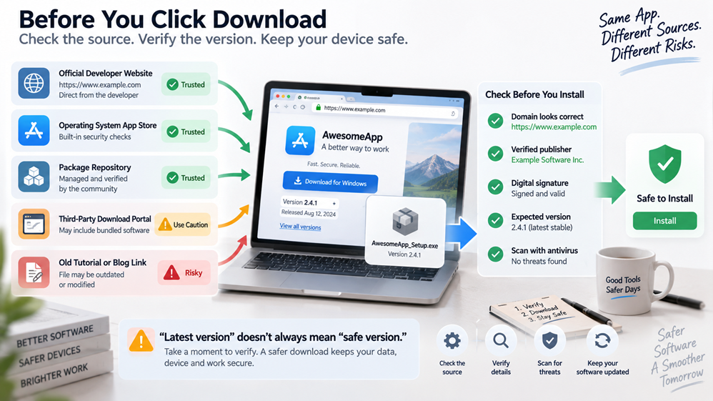 How to Check a Software Version and Source