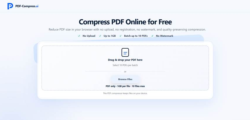 How PDF-Compress.ai Helps Reduce Large PDF Files Without Uploading Them to a Server