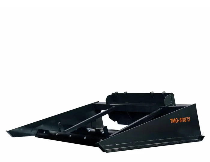 A road grader blade set on an angle rebuilds the crown a gravel drive loses every year