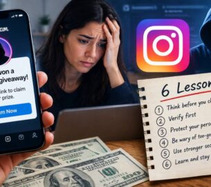 Create an img for article- The Six Lessons Hidden in a $25,000 Instagram Scam